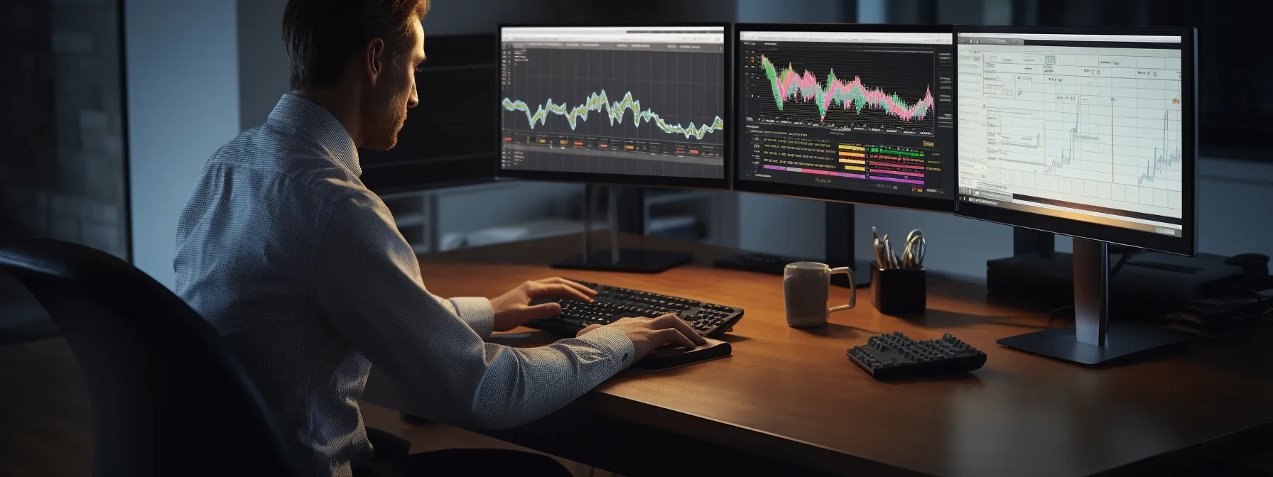 a person using advanced analytics software to analyze website data and improve search engine visibility.