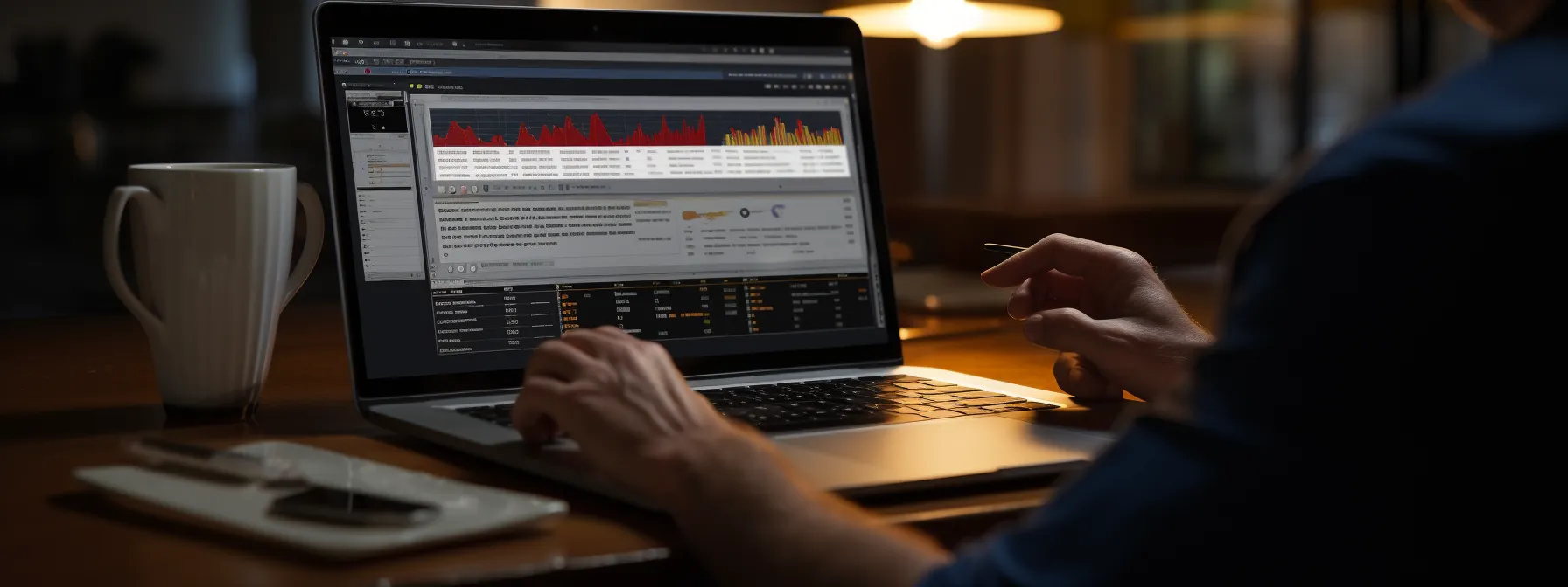a person analyzing a website's backlink profile using advanced seo tools.