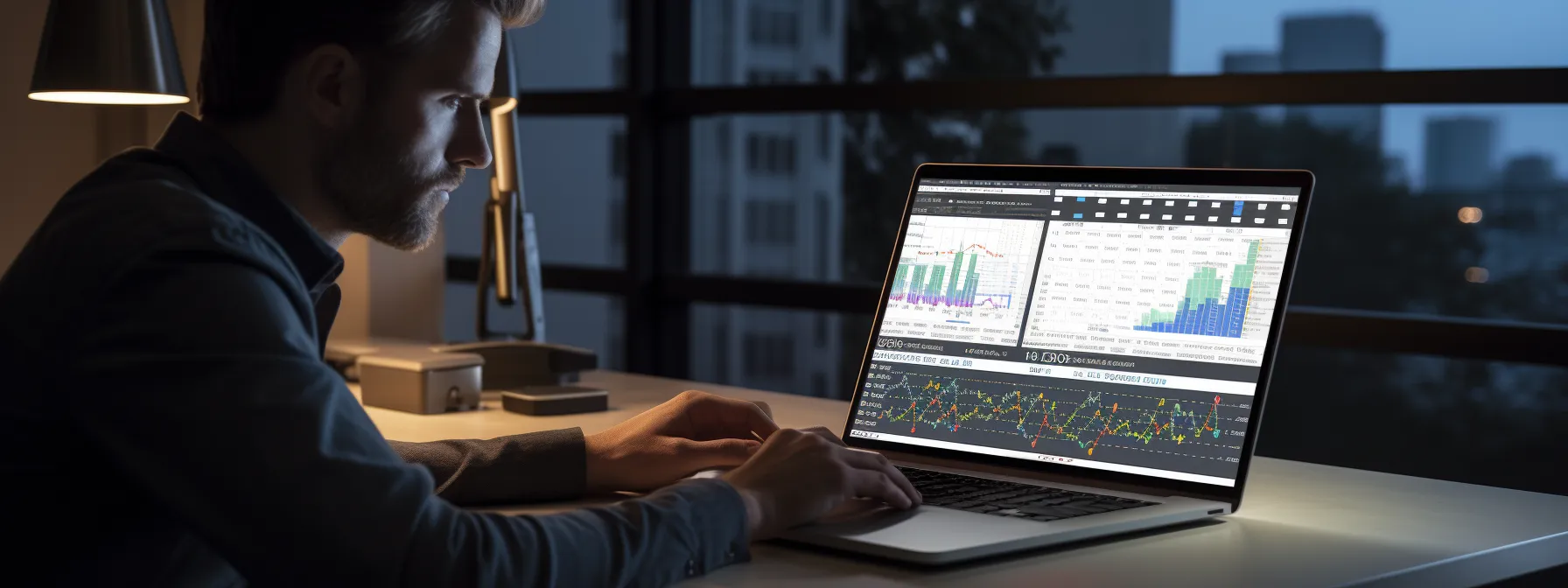 a content marketer analyzing keyword data to optimize their website for seo.