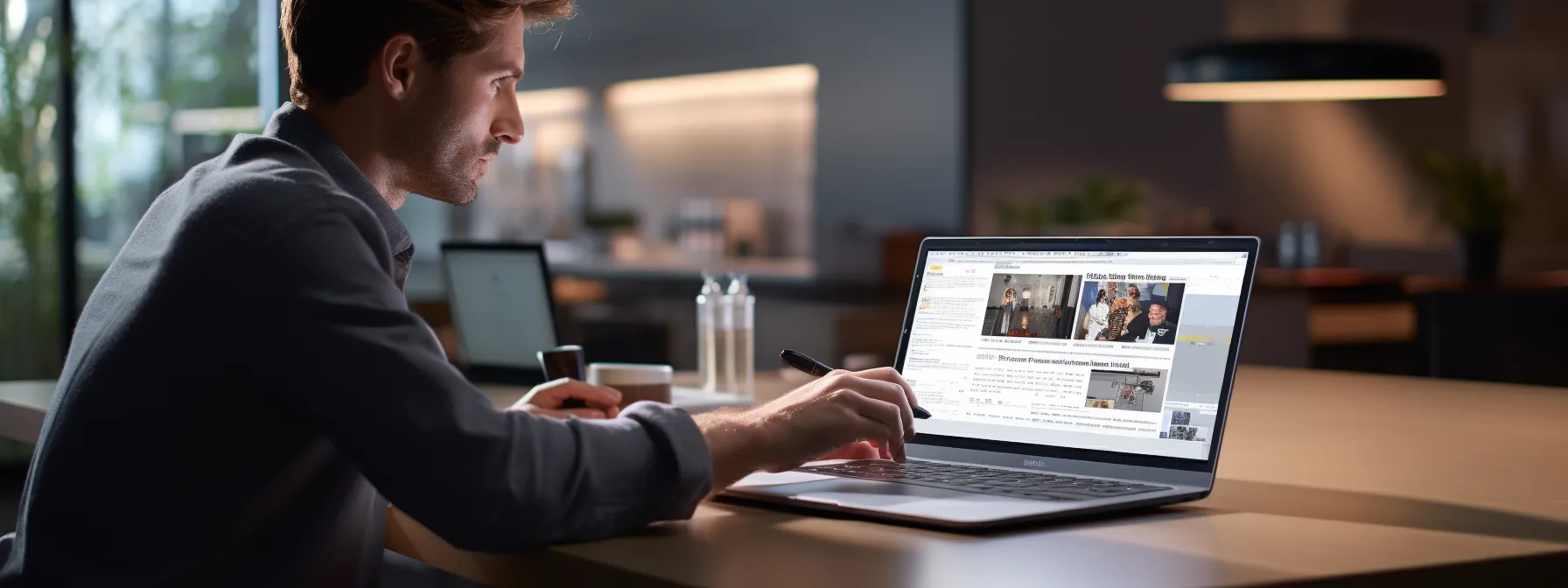 a person writing a persuasive outreach email on a computer.