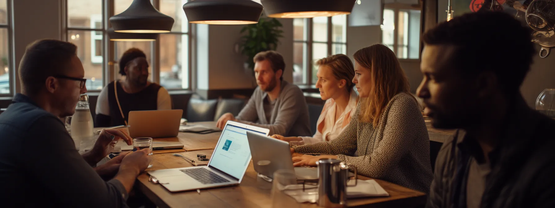 people attending an seotheory course, learning and discussing key seo terminologies.